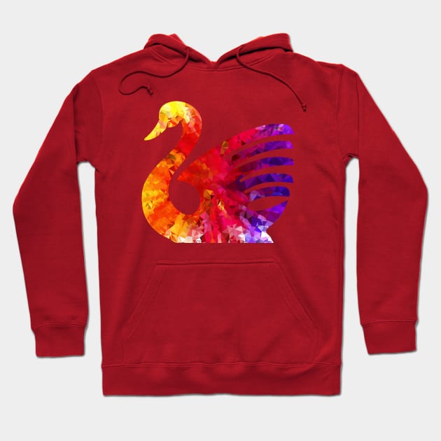 Swan Triangular Color Splash Hoodie by PatrioTEEism